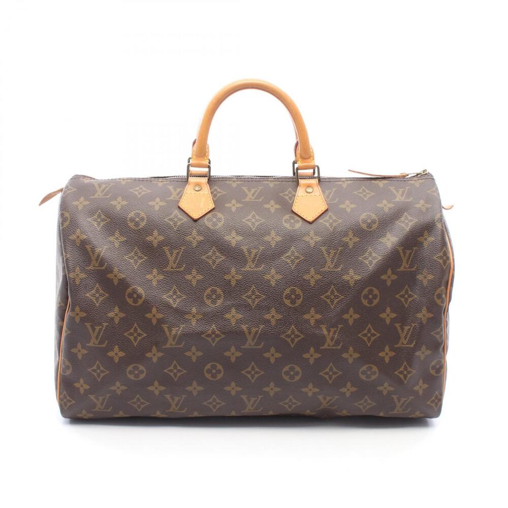 Louis Vuitton Speedy Monogram Handbag Canvas Leather Brown